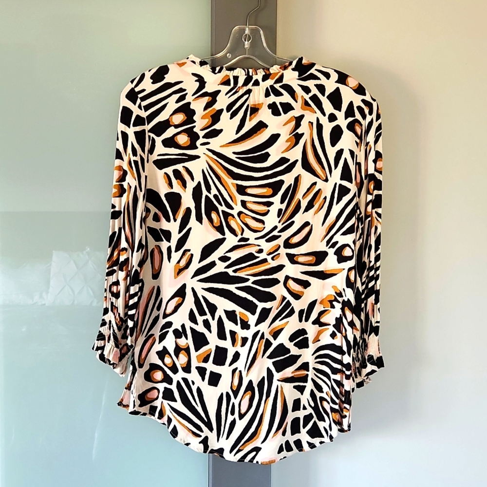 NWOT Tribal size S tango design 3/4 sleeve blouse - Picture 2 of 6